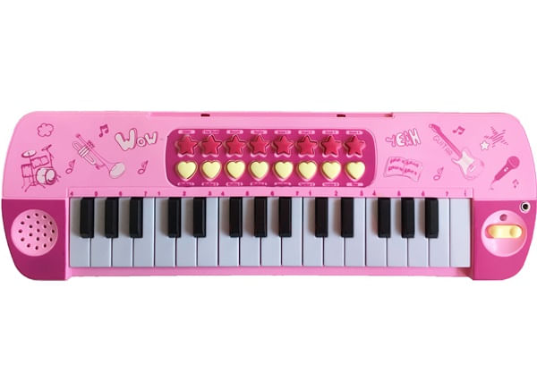 Orga electronica little musician cu microfon, roz