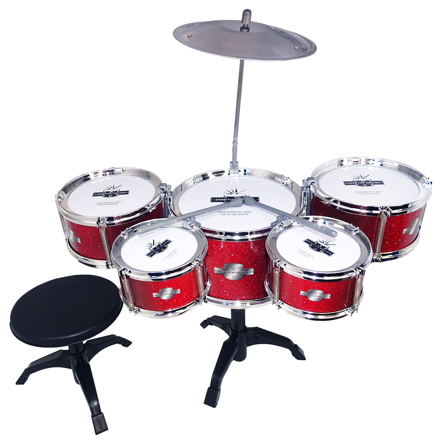 Set 5 tobe, cu scaunel, pentru copii, rosu, salamandra kids