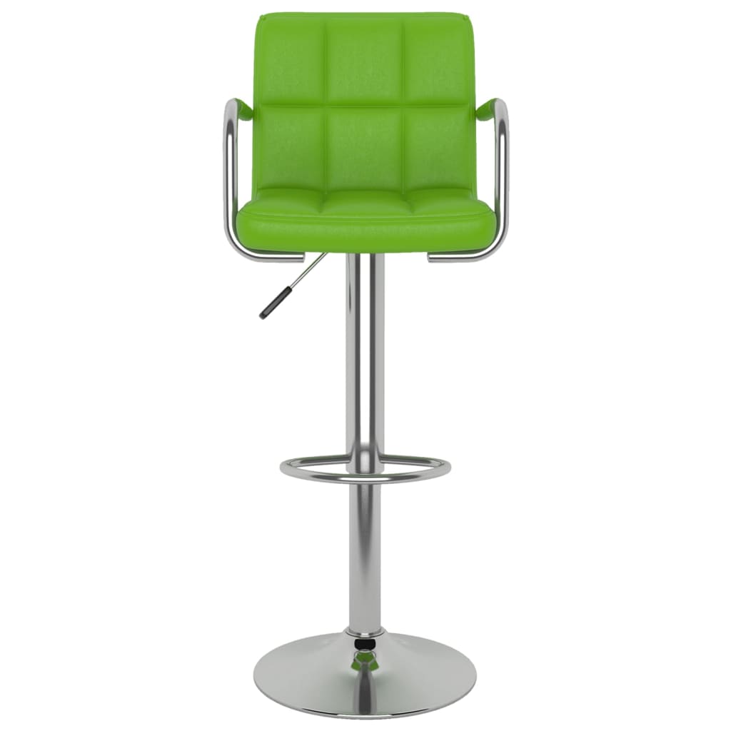 Scaune de bar, 2 buc., verde, piele ecologica — imaginea 4