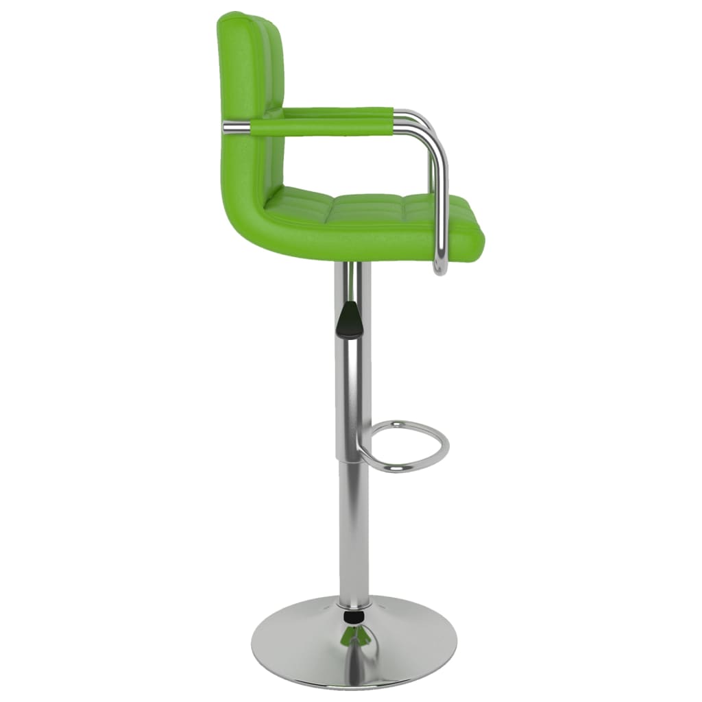 Scaune de bar, 2 buc., verde, piele ecologica — imaginea 5