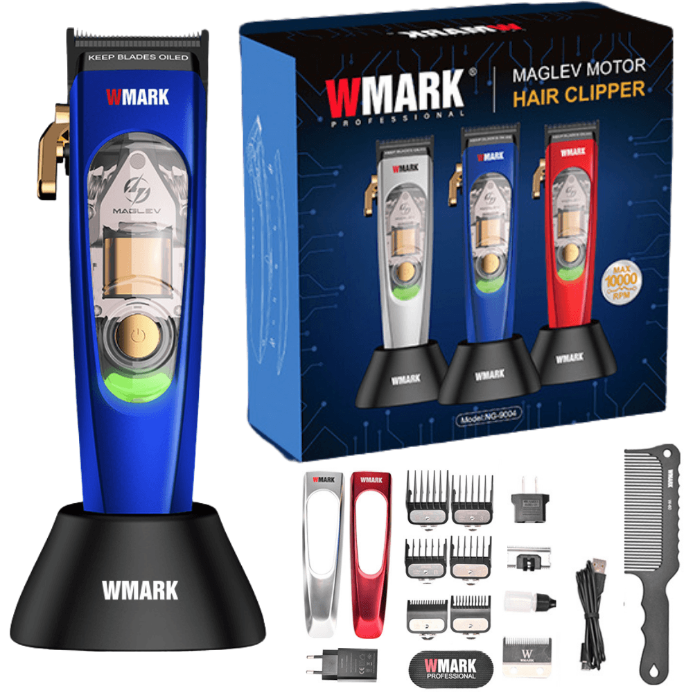 Masina Tuns Profesionala, 10.000 RPM, LED, Lame Titan, Zero Gap, USB Rapid, Rezistenta Apa, Albastra - 2 | YEO
