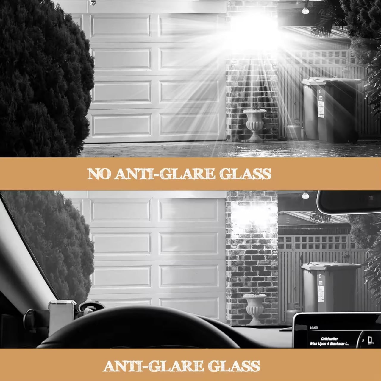 Proiector cu LED-uri de 500W, 50000LM, pentru exterior sau interior, IP66, din sticla mata anti-orbire