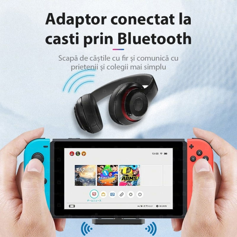 Adaptor audio Techstar® pentru consola de jocuri, Bluetooth 5.0, Casti portabile, Compatibil cu PS4, Nintendo Switch