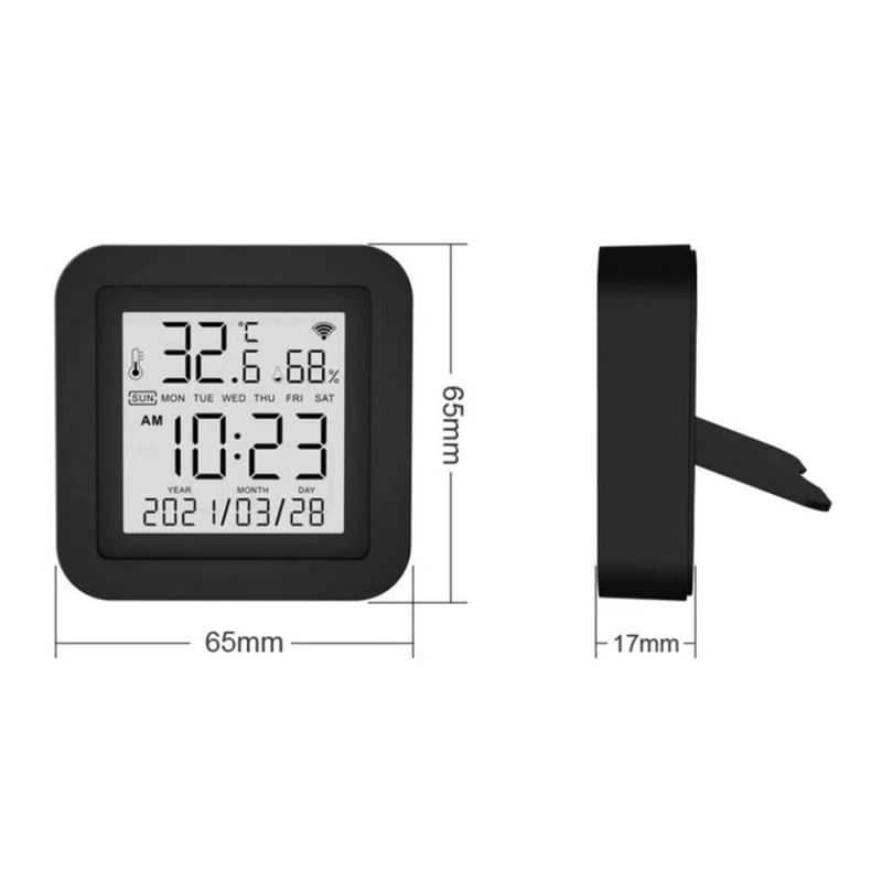 Senzor universal de umiditate si temperatura Tuya Smart, IR, Smart Wi-Fi, Ecran LCD, USB, Suport Alexa si Google - 2 | YEO