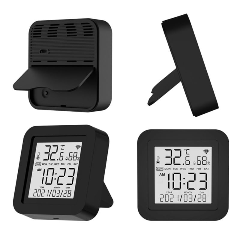 Senzor universal de umiditate si temperatura Tuya Smart, IR, Smart Wi-Fi, Ecran LCD, USB, Suport Alexa si Google - 3 | YEO
