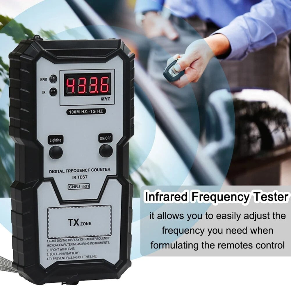 Tester Digital de Frecventa pentru Telecomenzi Auto Techstar, Inalta Precizie, 100M HZ to 1G HZ, IR, Lumina LED - imagine 5