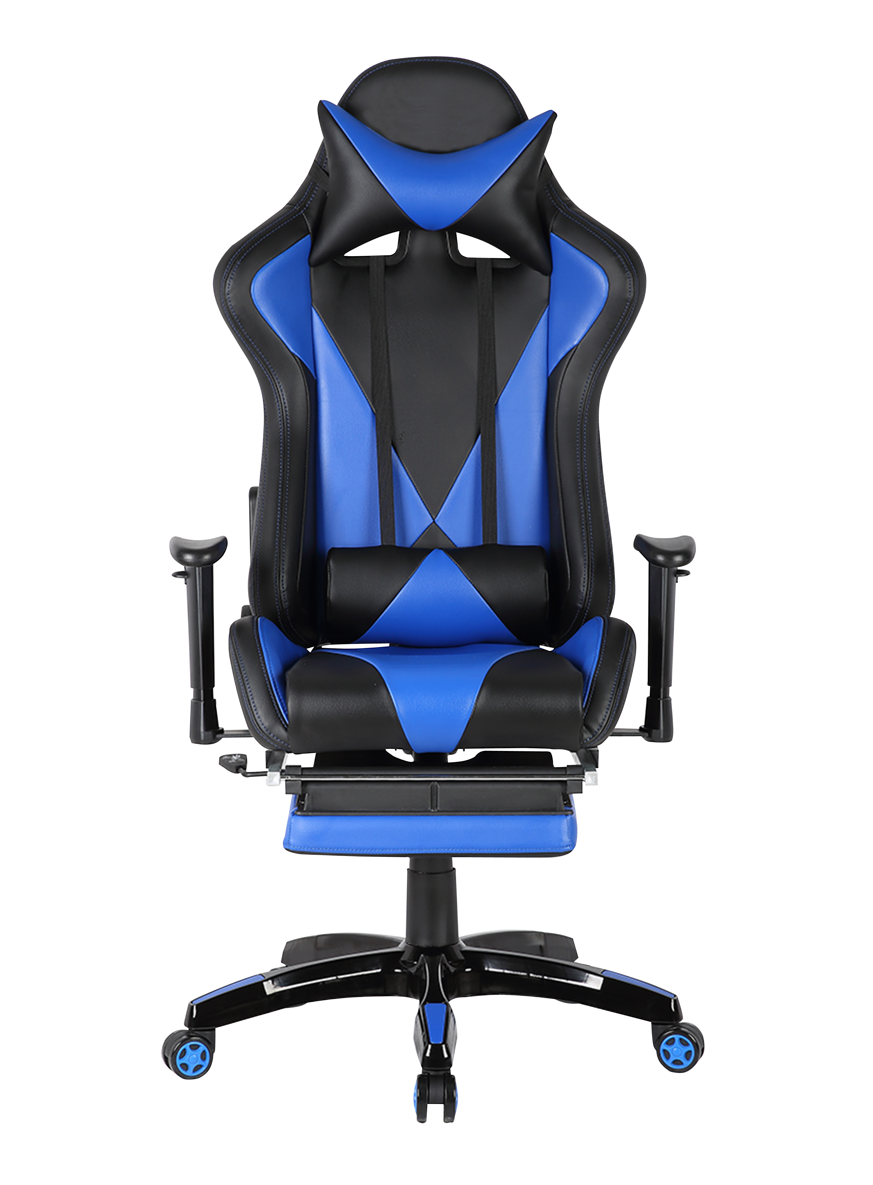 Scaun gaming US90 Suzuka, negru si albastru, 69.5x61x125-134.5 cm - 4 | YEO