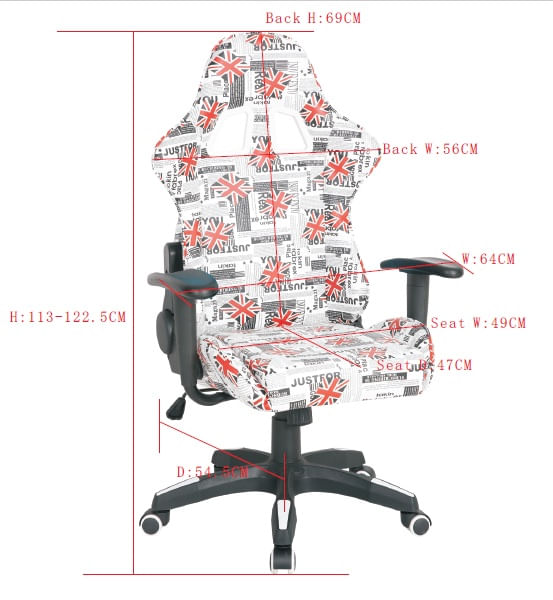 Scaun gaming US93 London, multicolor, 64x54.5x113-122.5 cm