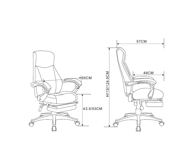 Scaun gaming US105 Melbourne, gri, 57x65x115-124.5 cm
