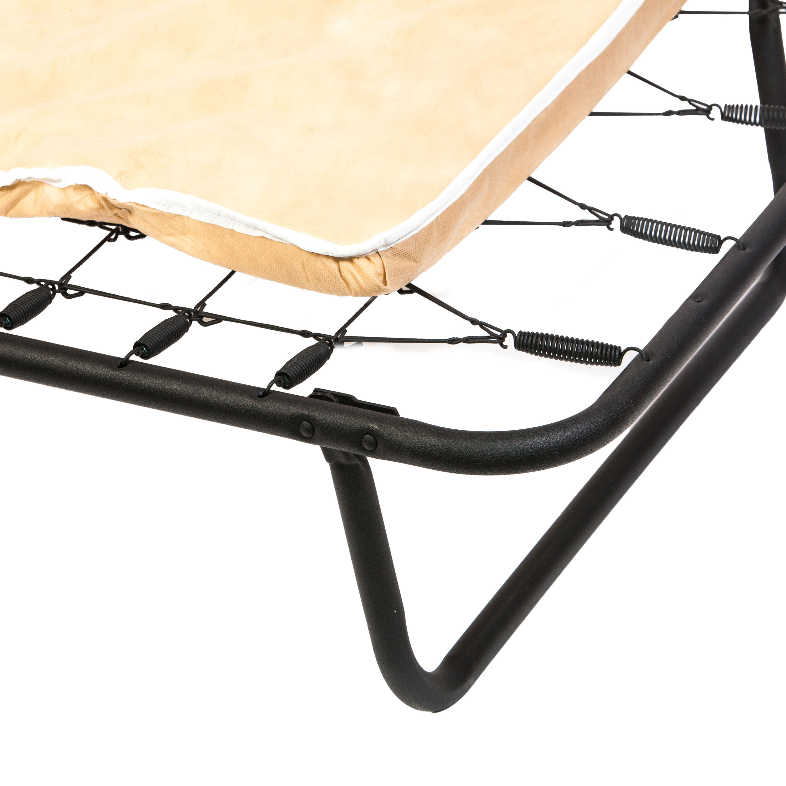 Pat pliant Star, negru, 190x80x25 cm - 4 | YEO