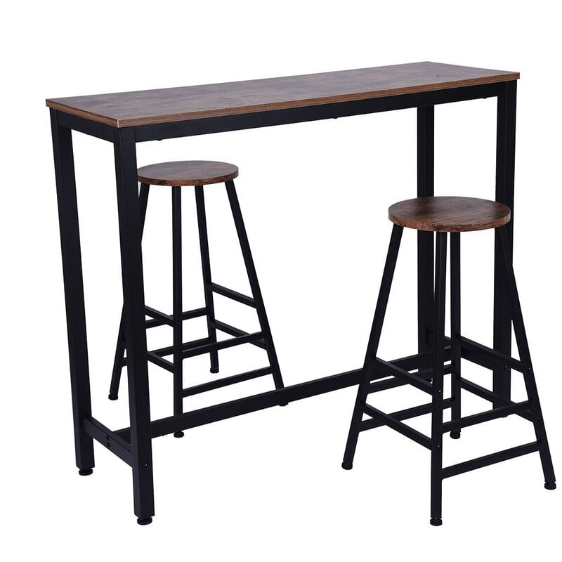 Set 2 scaune bar Hogland, negru si stejar antichizat, 40x40x71 cm - 1 | YEO