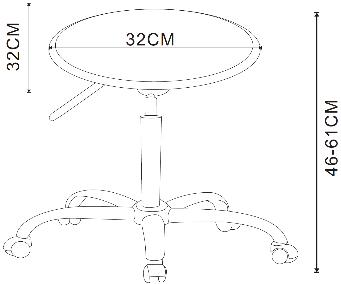 Scaun operator Benin, alb, 32x32x46-61 cm - 2 | YEO