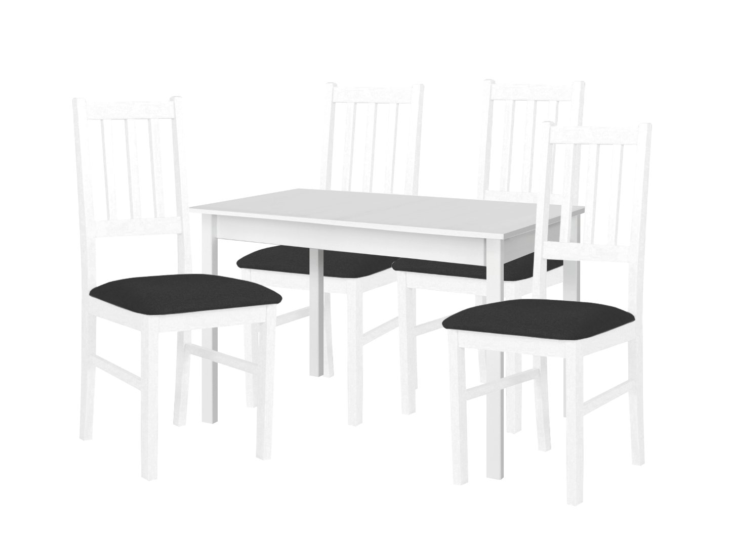 Scaun living/bucatarie Bosini 4, alb/negru, 40x43x94 cm, UnicSpot - 3 | YEO