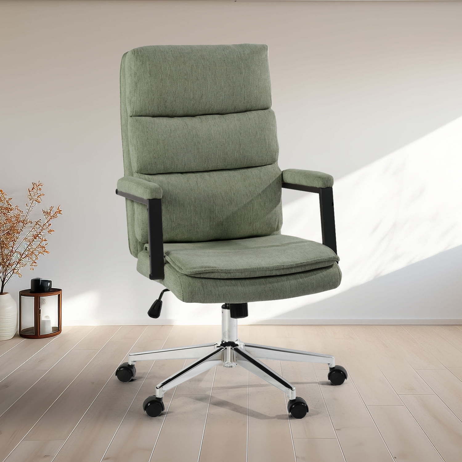 Scaun de birou US134 Aria, verde, 65.5x71.5x106-116 cm - 4 | YEO