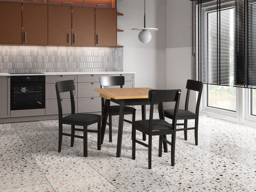 Scaun living/bucatarie Leonix 1, negru, 40x43x90 cm, UnicSpot - 2 | YEO