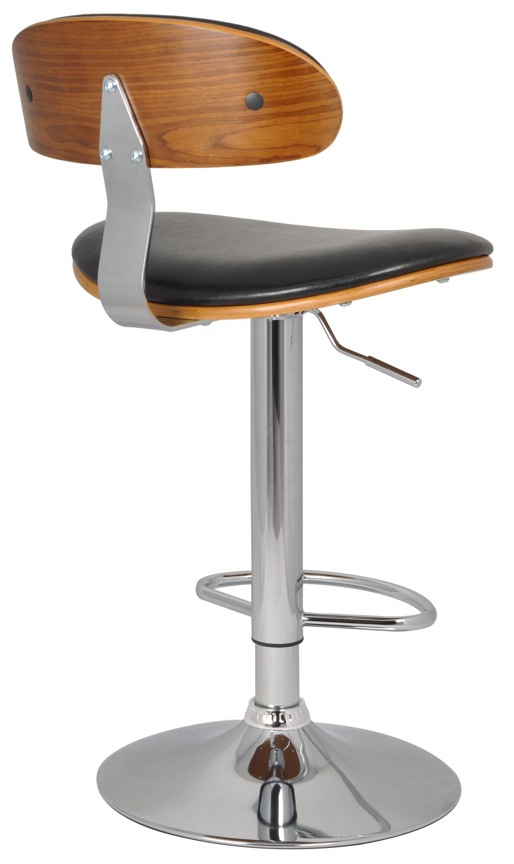 Scaun bar Ares, negru, 49x42x84-105 cm - 1 | YEO