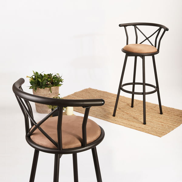 Scaun bar Hailey, maro, 56x43x99 cm - 1 | YEO