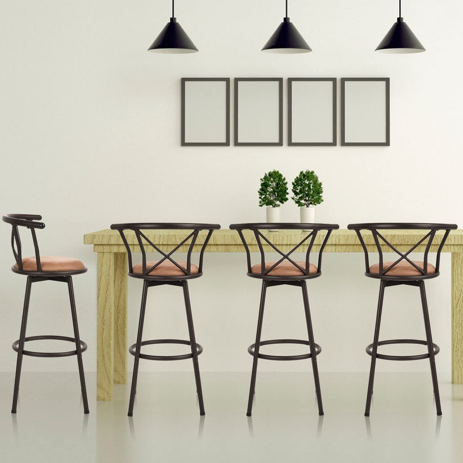Scaun bar Hailey, maro, 56x43x99 cm - 2 | YEO