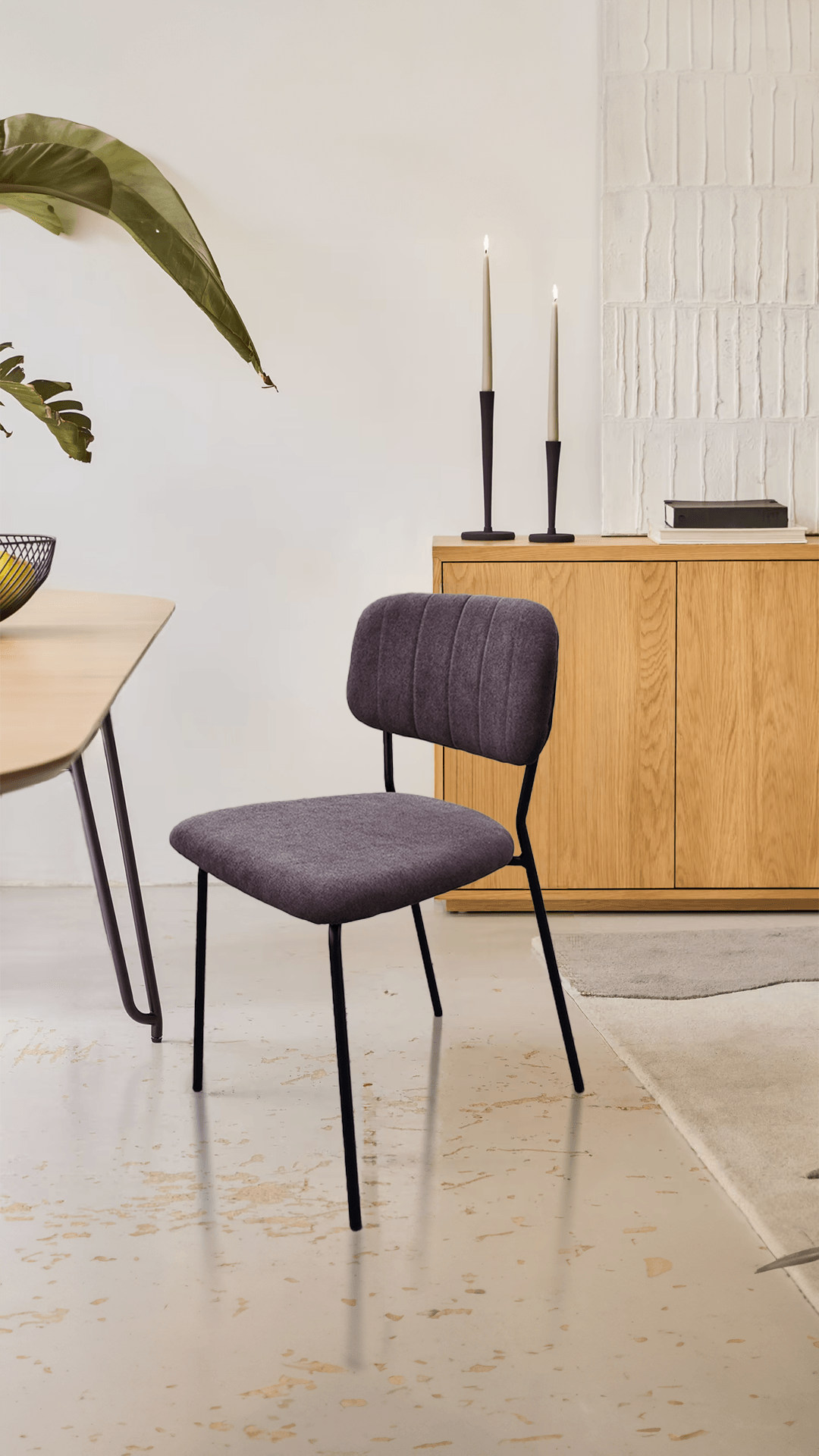 Scaun bucatarie/dining Nina, Gri, 47x51x78 cm - 3 | YEO