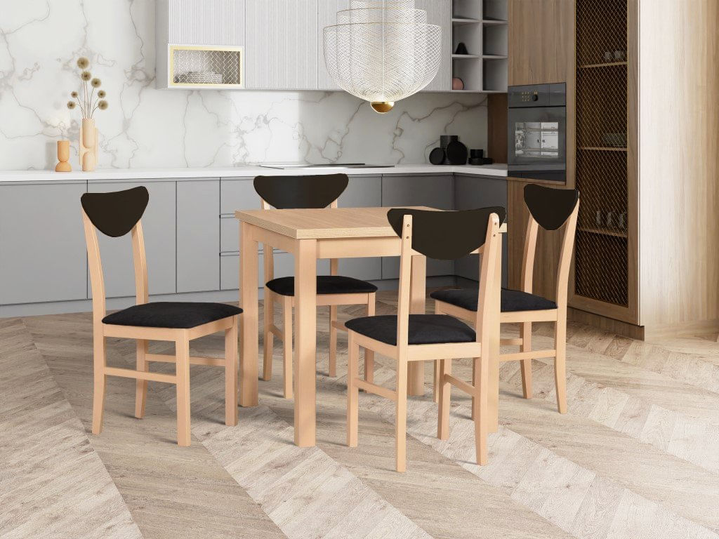 Scaun living/bucatarie Leonix 2, sonoma/negru, 40x43x90 cm, UnicSpot - 1 | YEO