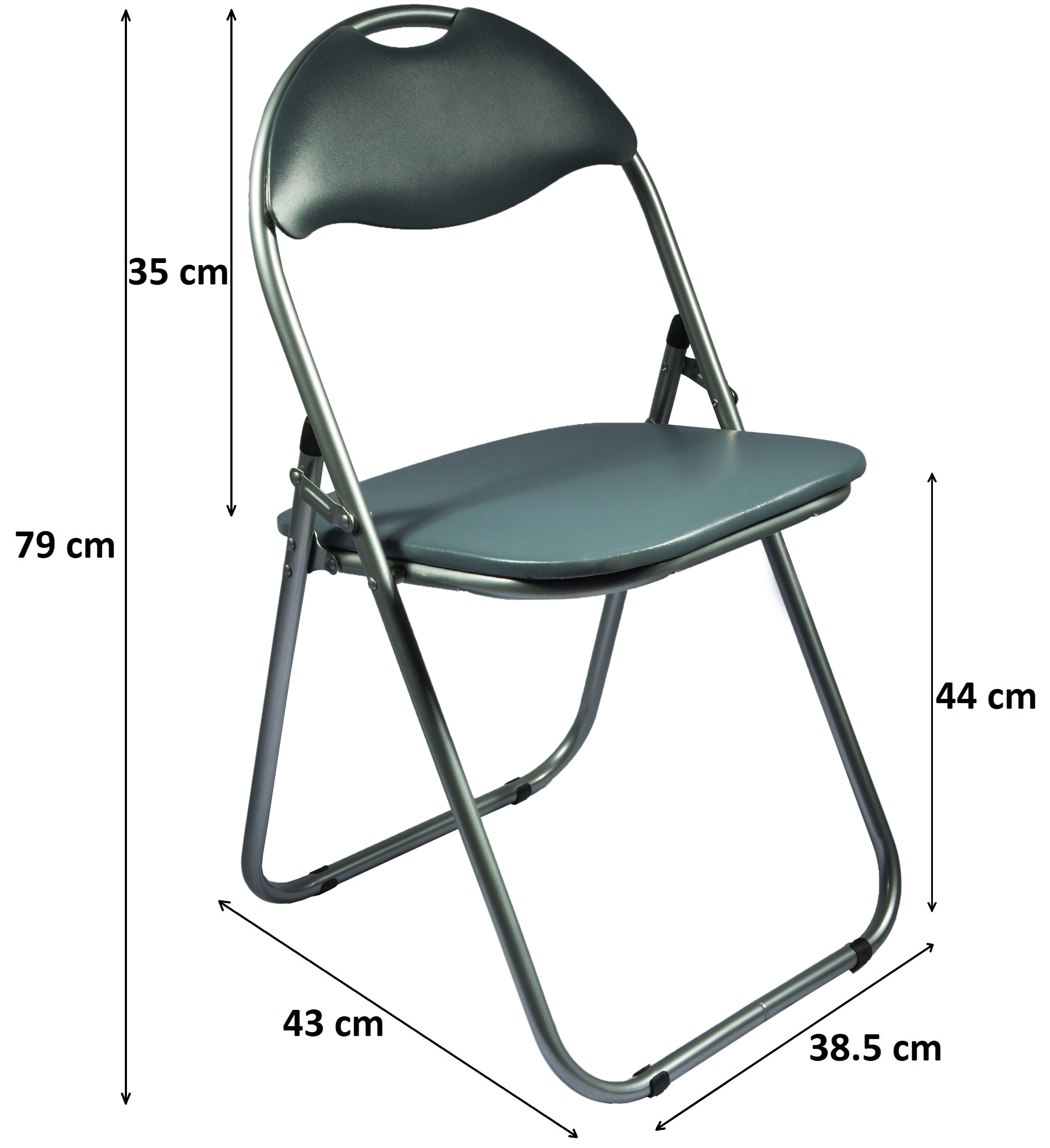 Scaun pliant Cordoba, gri, 38.5x43x79 cm
