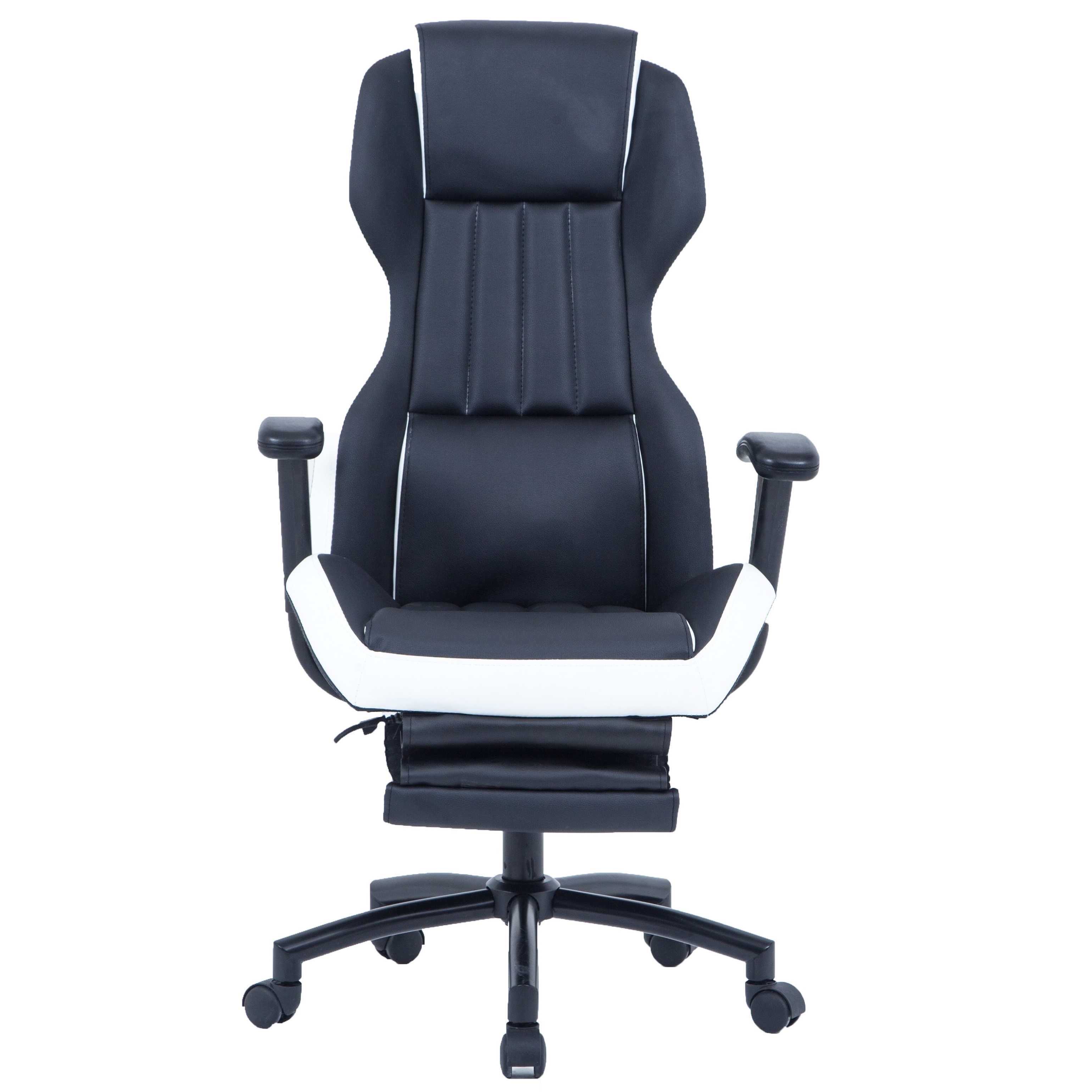 Scaun de birou directorial US77 Kronos, negru si alb, 65x64x114-122 cm - 2 | YEO