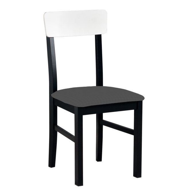 Scaun living/bucatarie Leonix 1, negru-alb/gri, 40x43x90 cm, UnicSpot