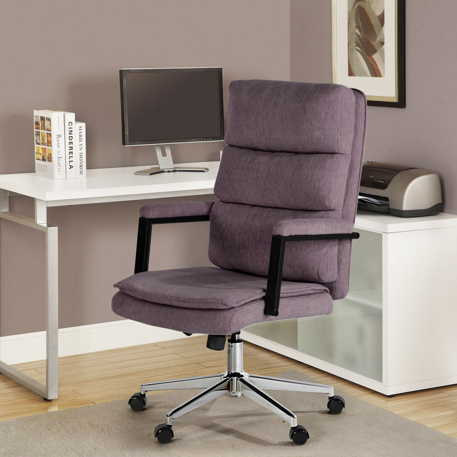 Scaun de birou US134 Aria, violet, 65.5x71.5x106-116 cm - 2 | YEO