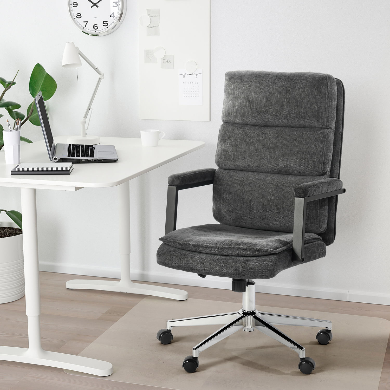Scaun de birou US134 Aria, antracit, 65.5x71.5x106-116 cm - 2 | YEO