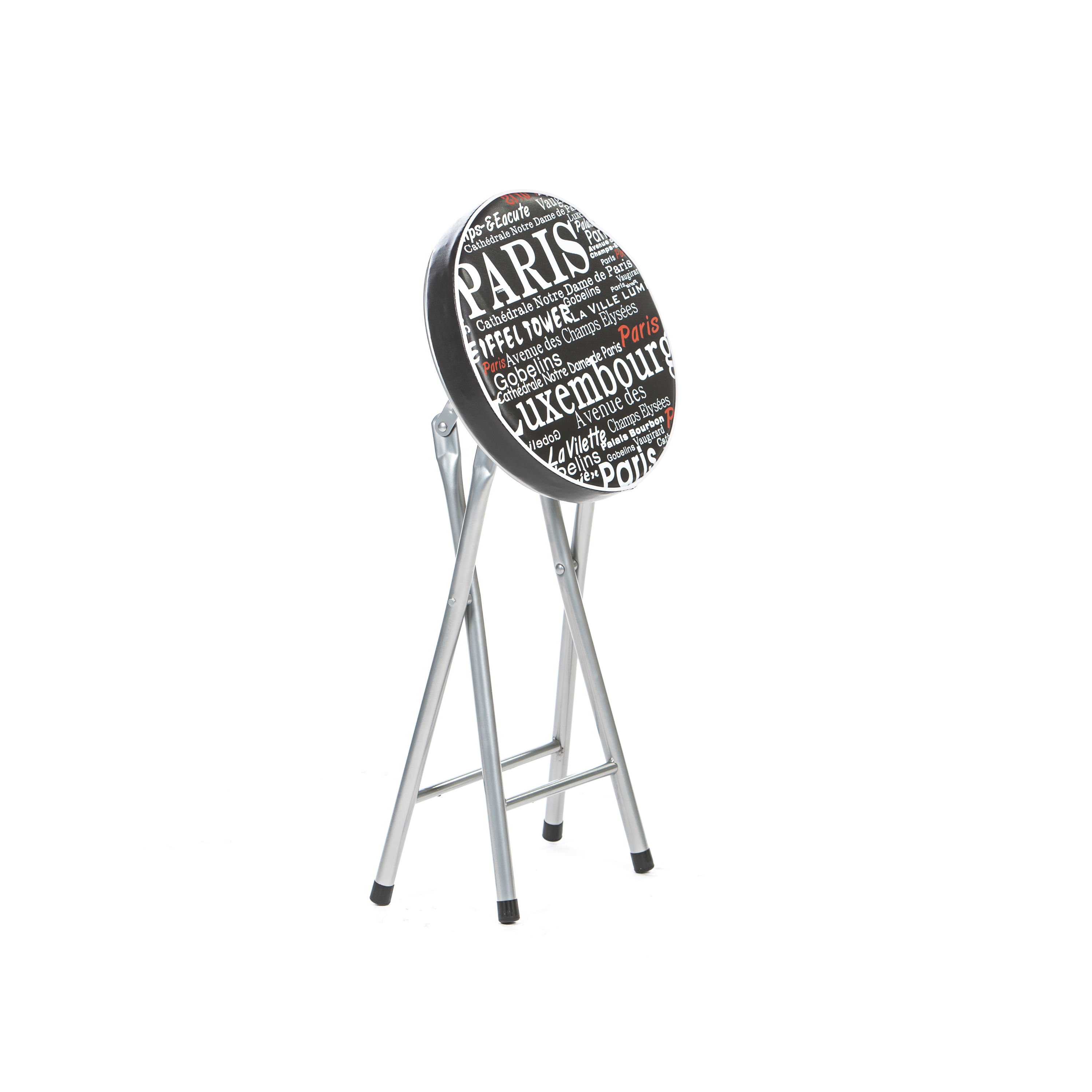 Taburet pliant Cosmo Paris, negru, 30x30x50 cm - 2 | YEO