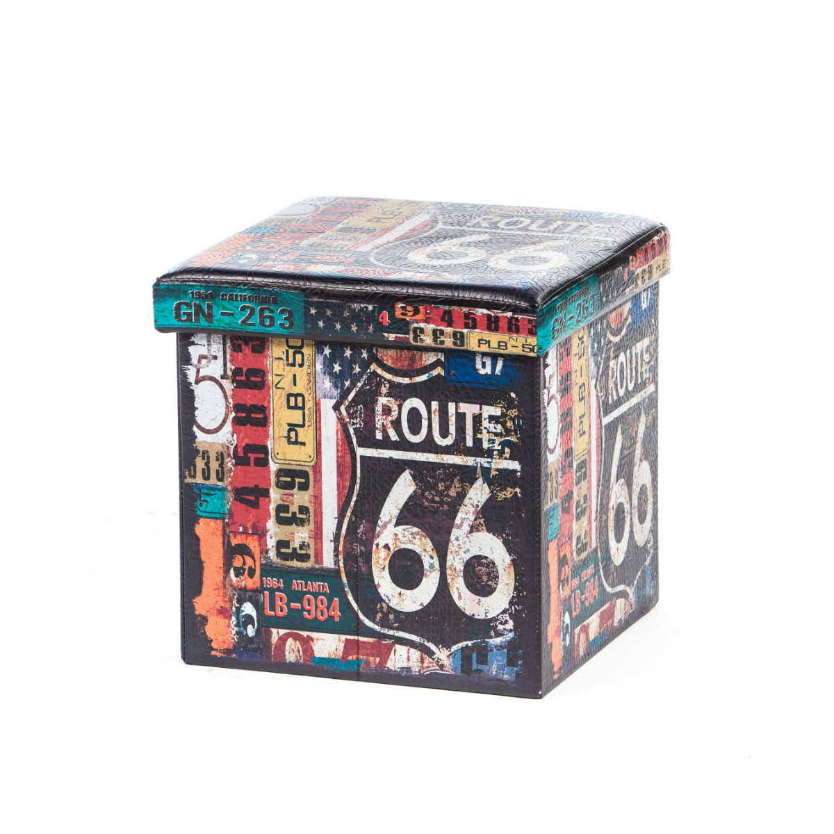 Taburet Design Route 66, multicolor, 38x38x37.5 cm - 2 | YEO