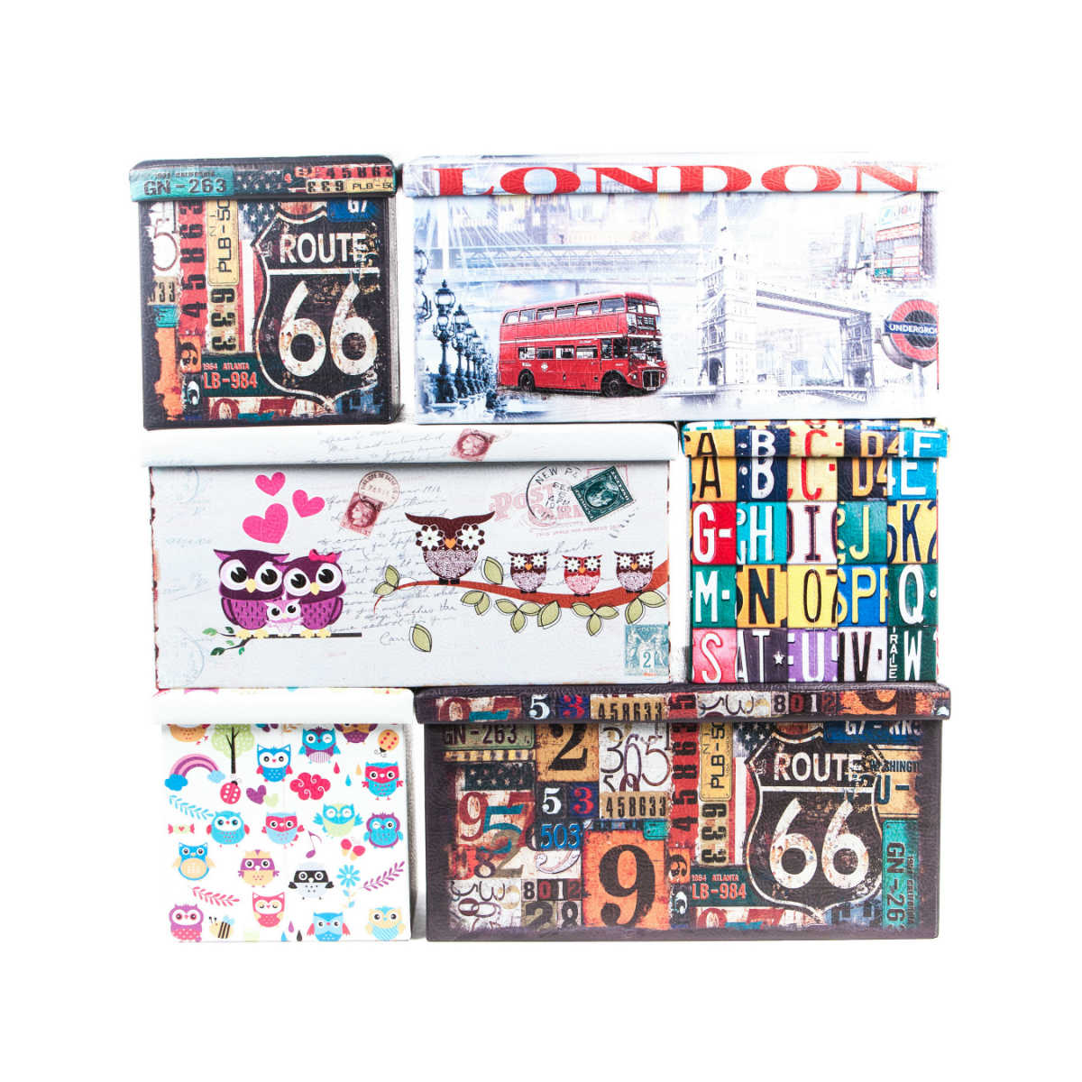 Taburet Design Route 66, multicolor, 38x38x37.5 cm - 4 | YEO