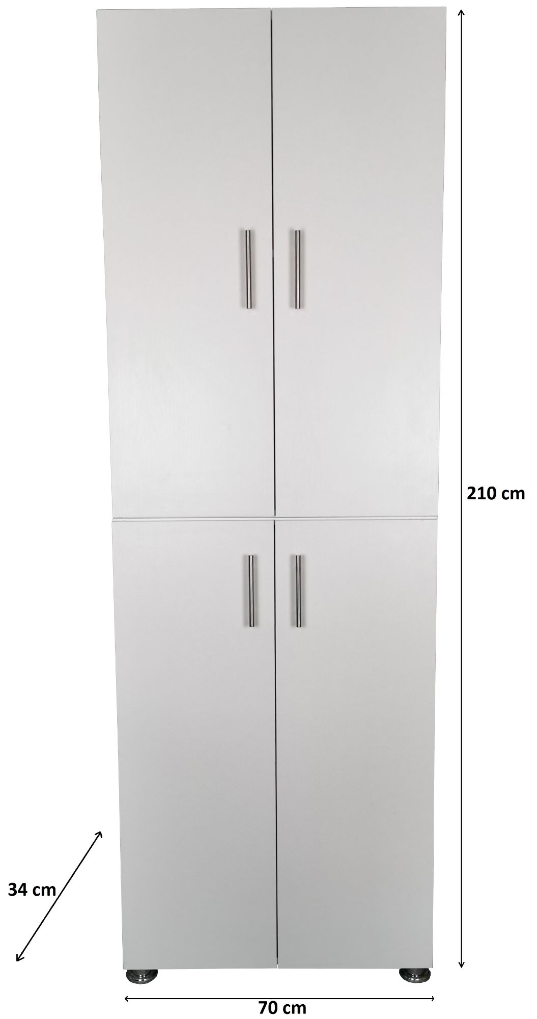 Dulap sau pantofar Leon, alb, 70x34x210 cm
