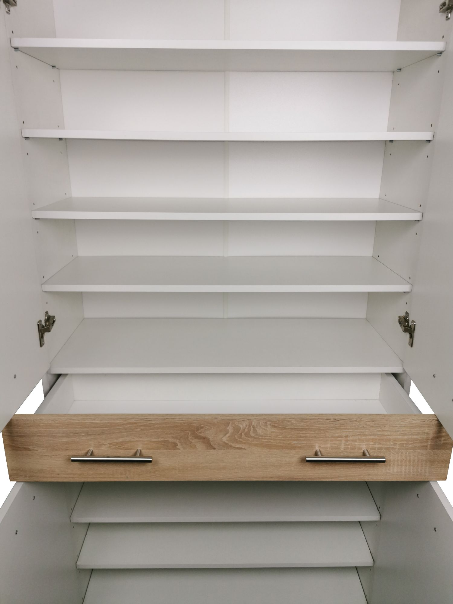 Dulap sau pantofar Zaragosa, stejar alb si alb, 90x35x195 cm - 4 | YEO