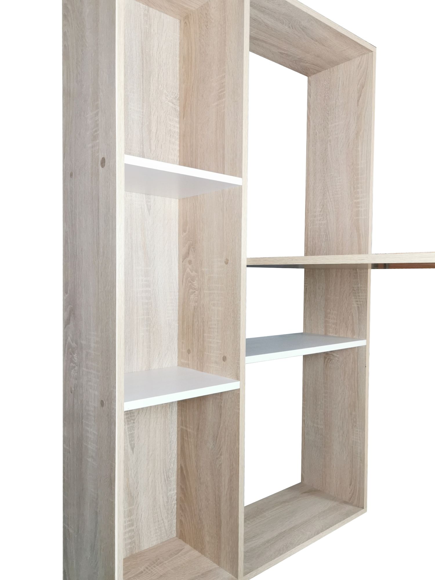 Birou Baber, stejar alb, 84x120x138 cm - 3 | YEO