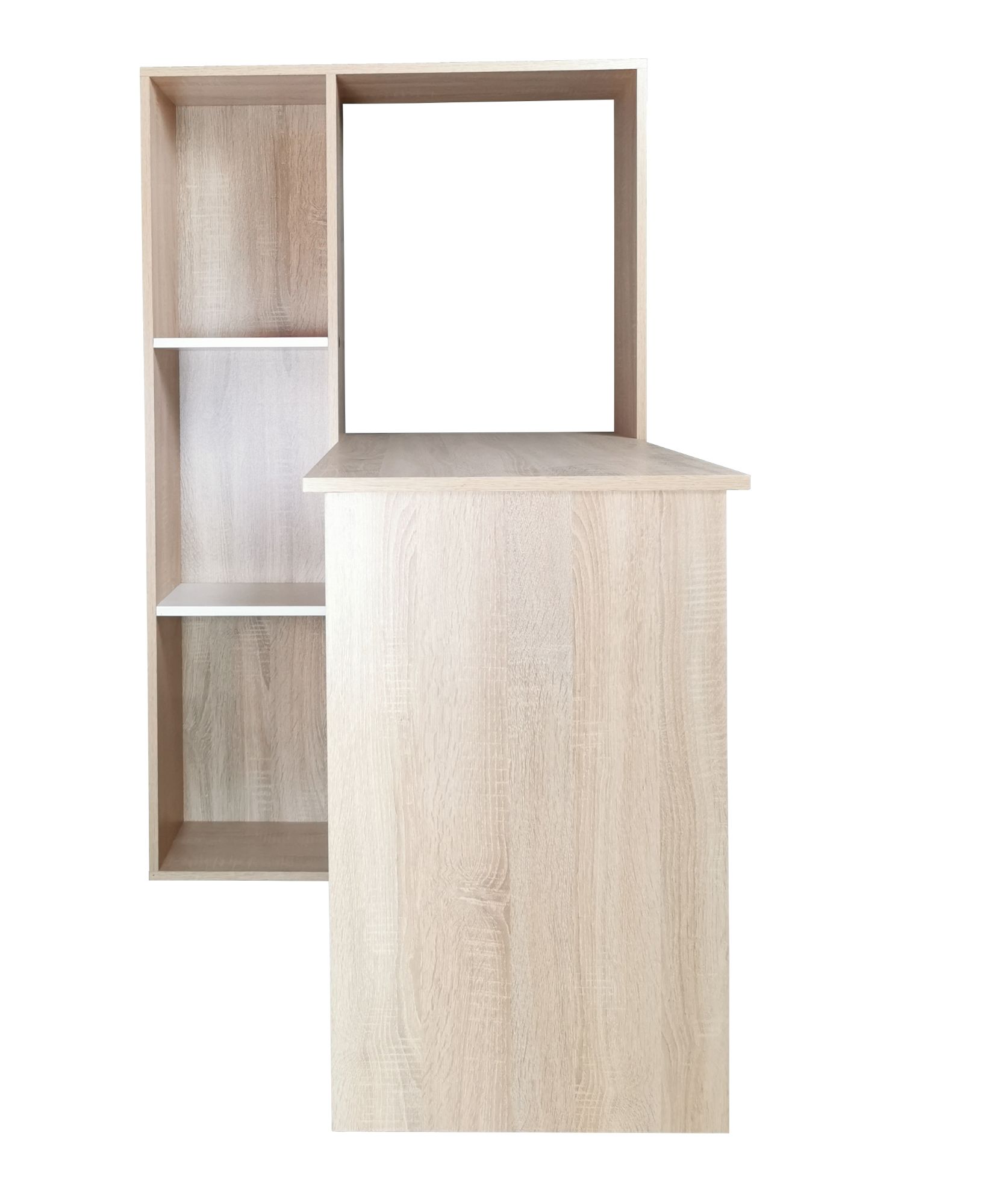 Birou Baber, stejar alb, 84x120x138 cm - 4 | YEO