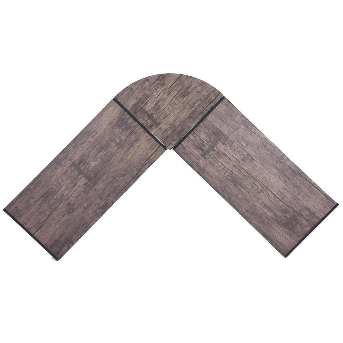 Birou colt, negru si wenge, 38x119.5x75 cm - 4 | YEO