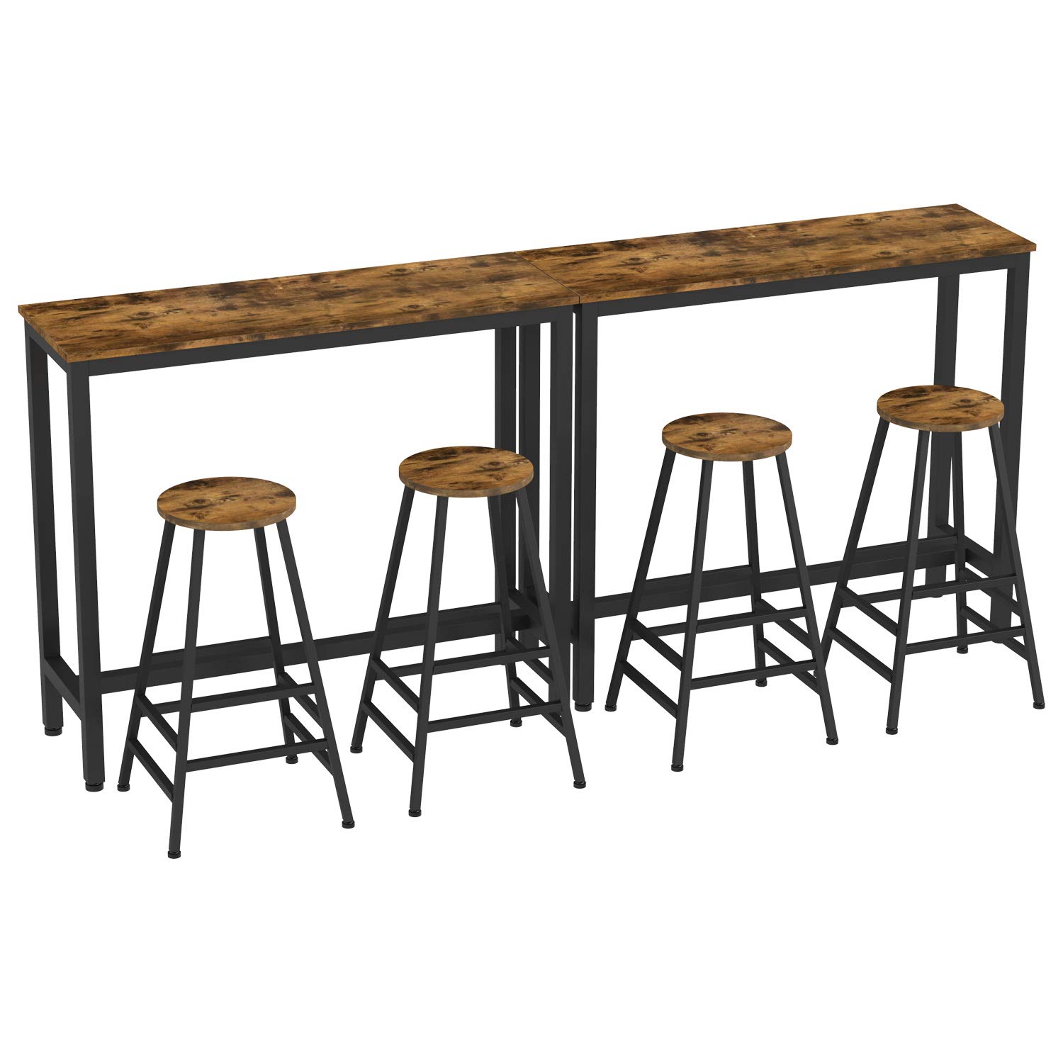 Masa bar Hogland negru si stejar antichizat 120x40x100 cm