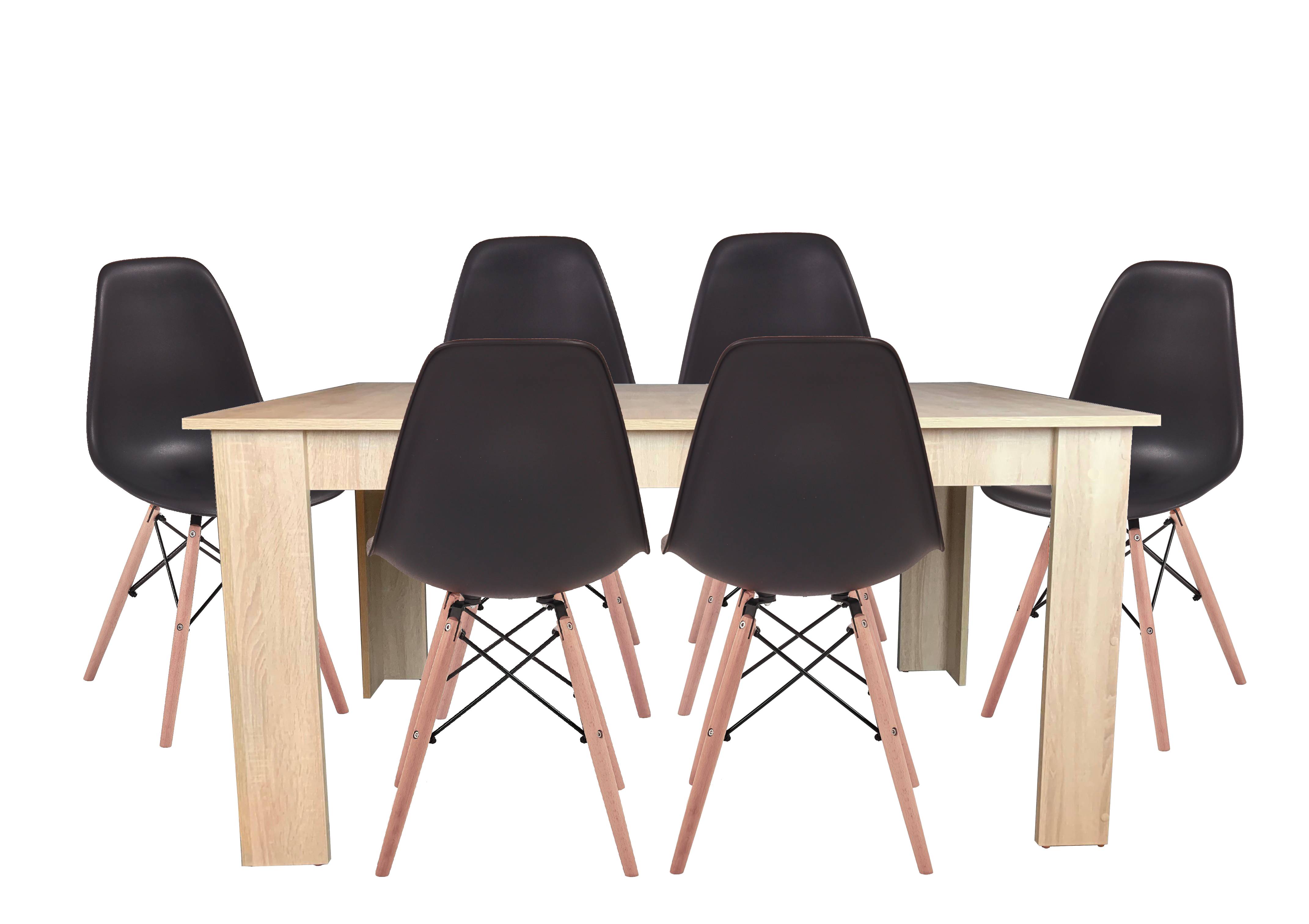 Masa dining 6 persoane Astoria, stejar alb, 150x90x74 cm - 2 | YEO