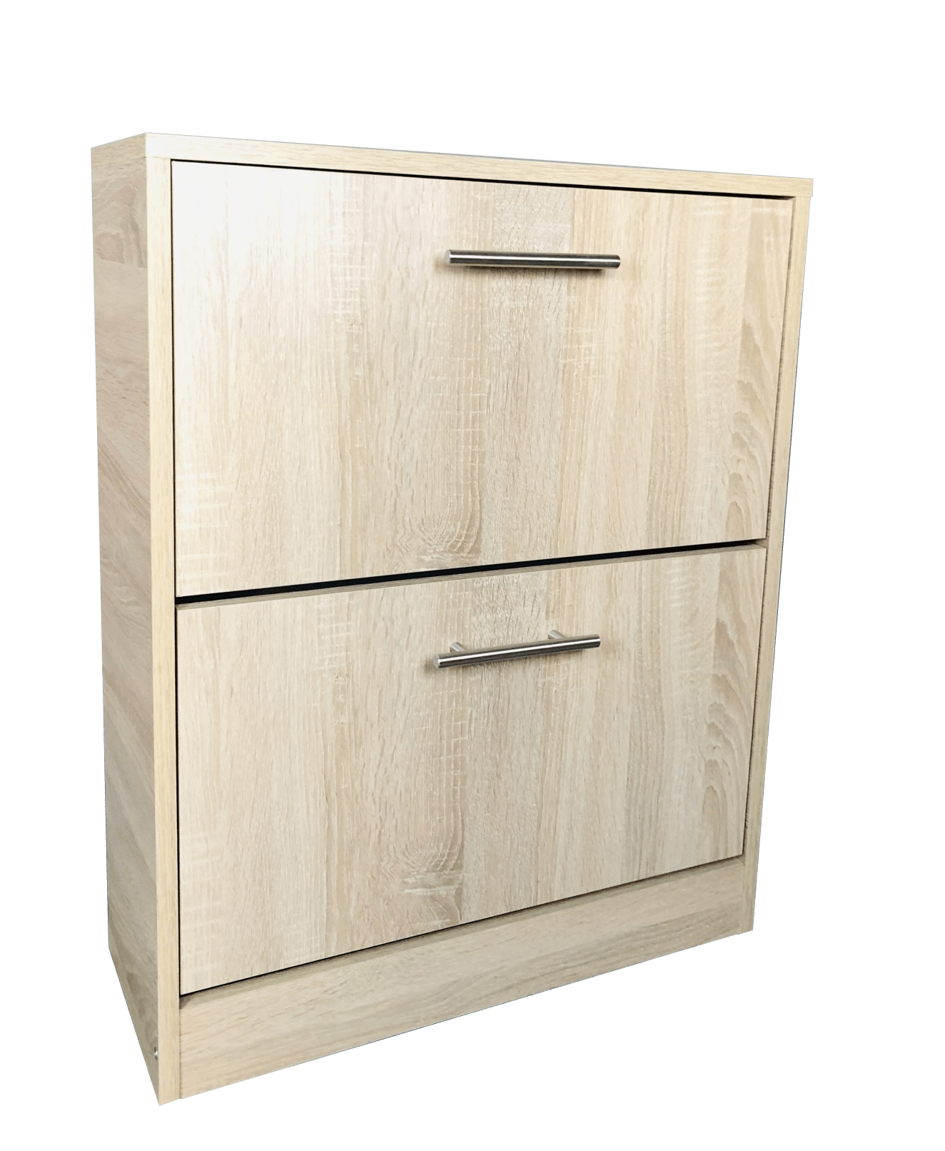 Pantofar Jesolo cu doua sertare, stejar alb, 63x24x81.5 cm - 1 | YEO