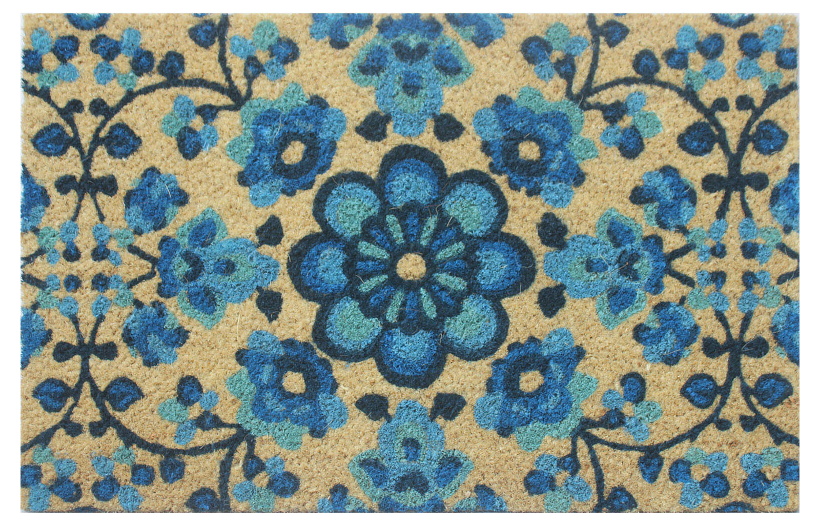 Covoras intrare Flower Power design Albastru, 40x60 cm