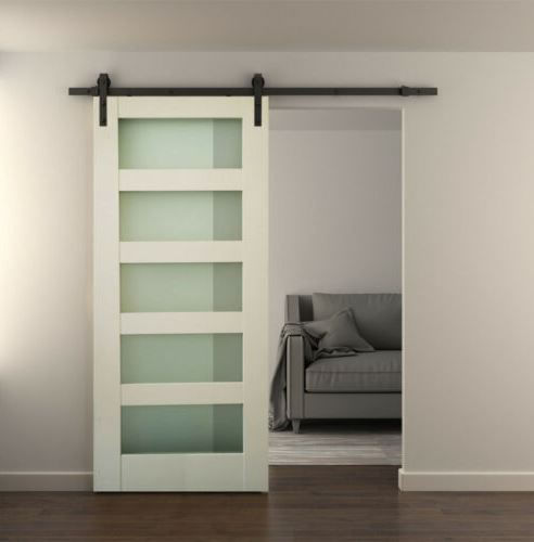 Usa glisanta tip hambar MDF, alb, 213x96.5x3.5 cm - 1 | YEO
