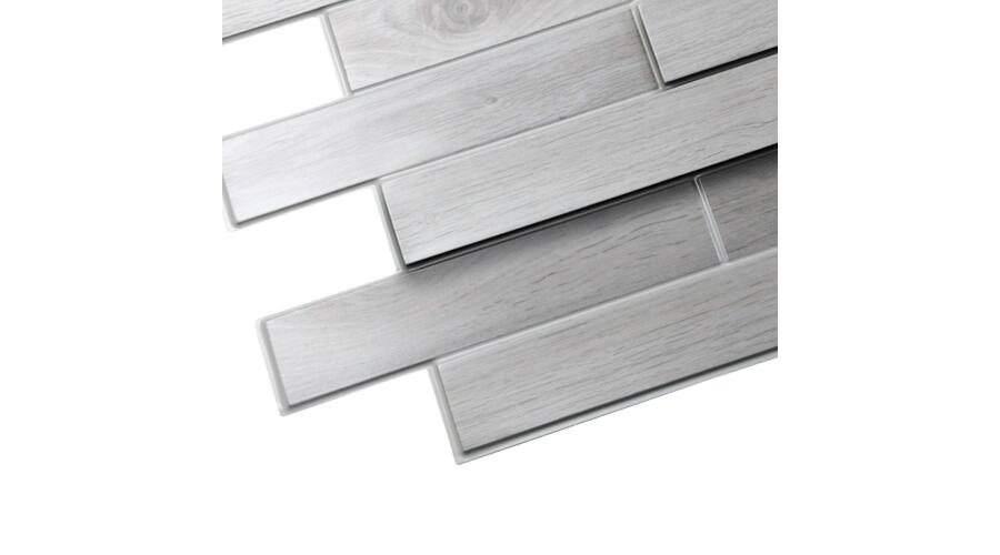 Panou decorativ PVC, stejar alb, 98x48x0.3 cm - 3 | YEO