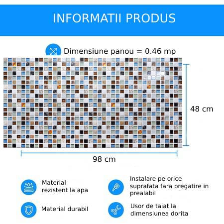 Panou decorativ PVC, Iceland, 98x48x0.3 cm - 1 | YEO