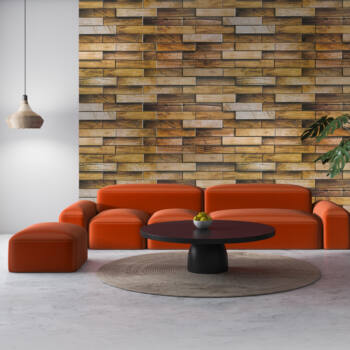 Panou decorativ PVC, lemn, 98x48x0.3 cm - 2 | YEO