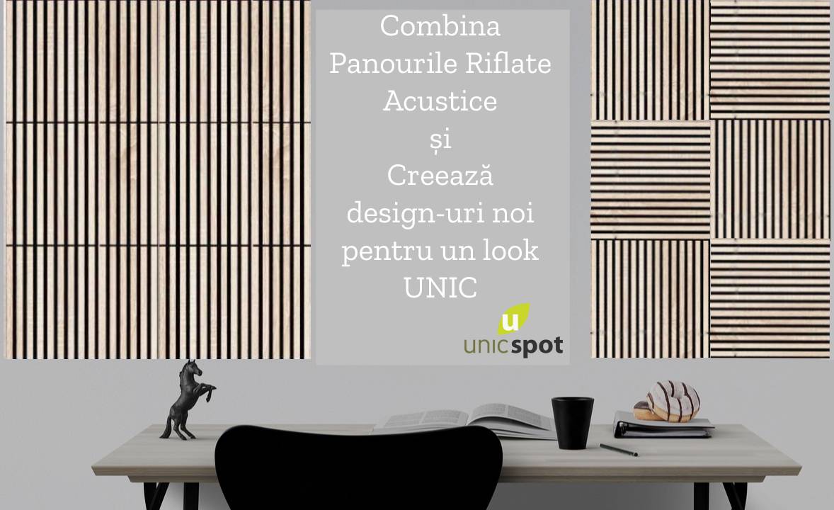 Set 4 buc Panou riflat acustic, stejar, UnicSpot, 60x60x2.1 cm - 3 | YEO