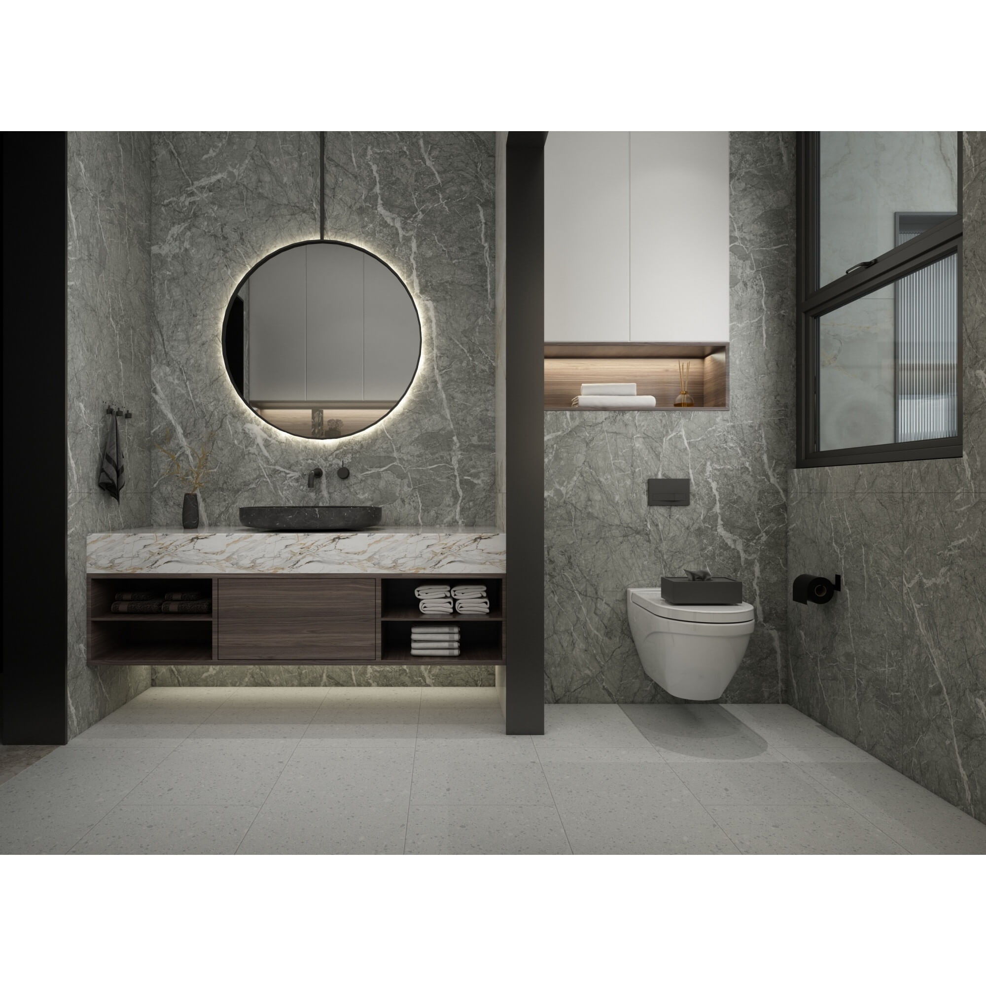 Panou decorativ SPC gri, 280x60x0,37 cm - 1 | YEO