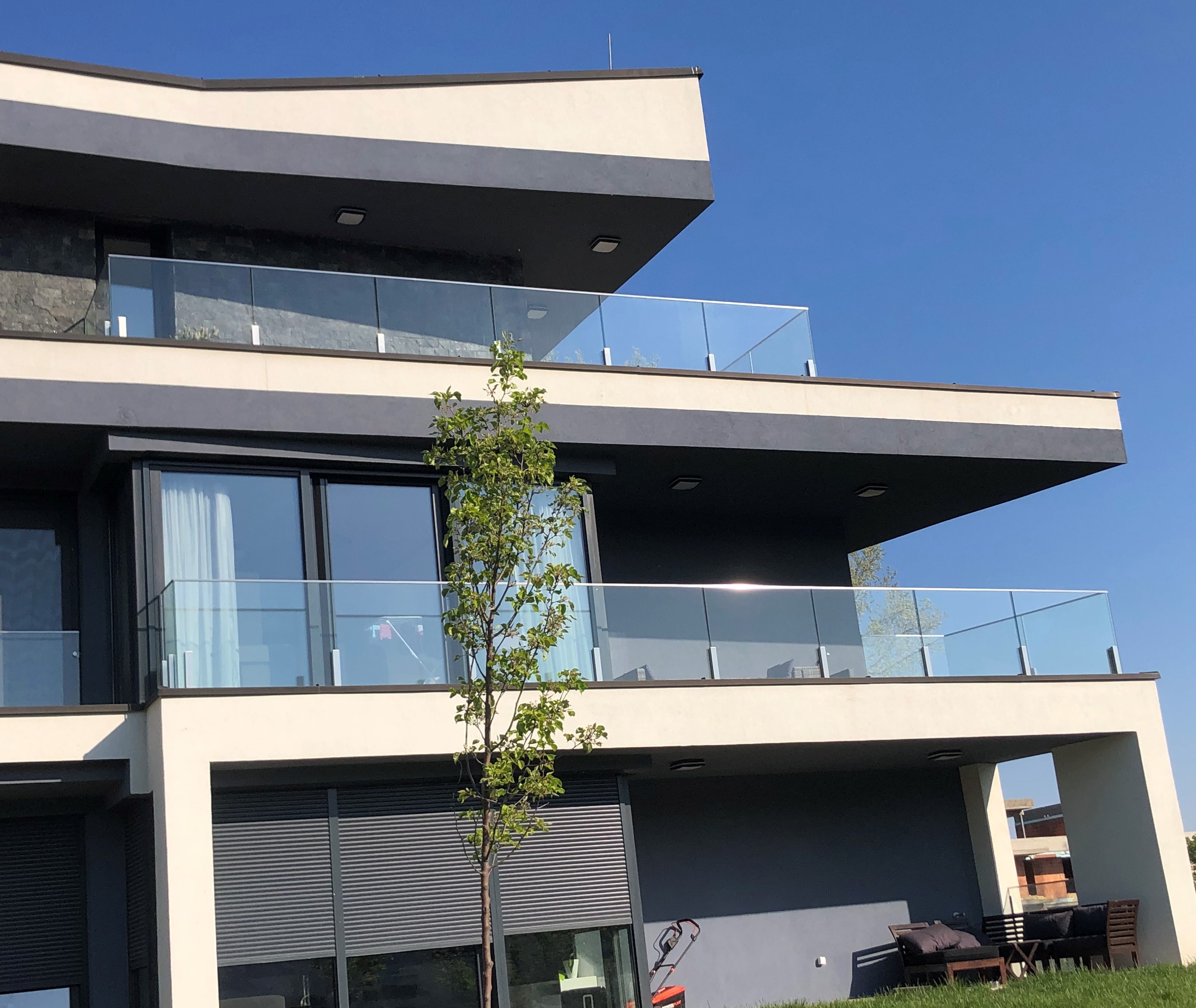 Panou sticla pentru balustrada, 90x100x1 cm