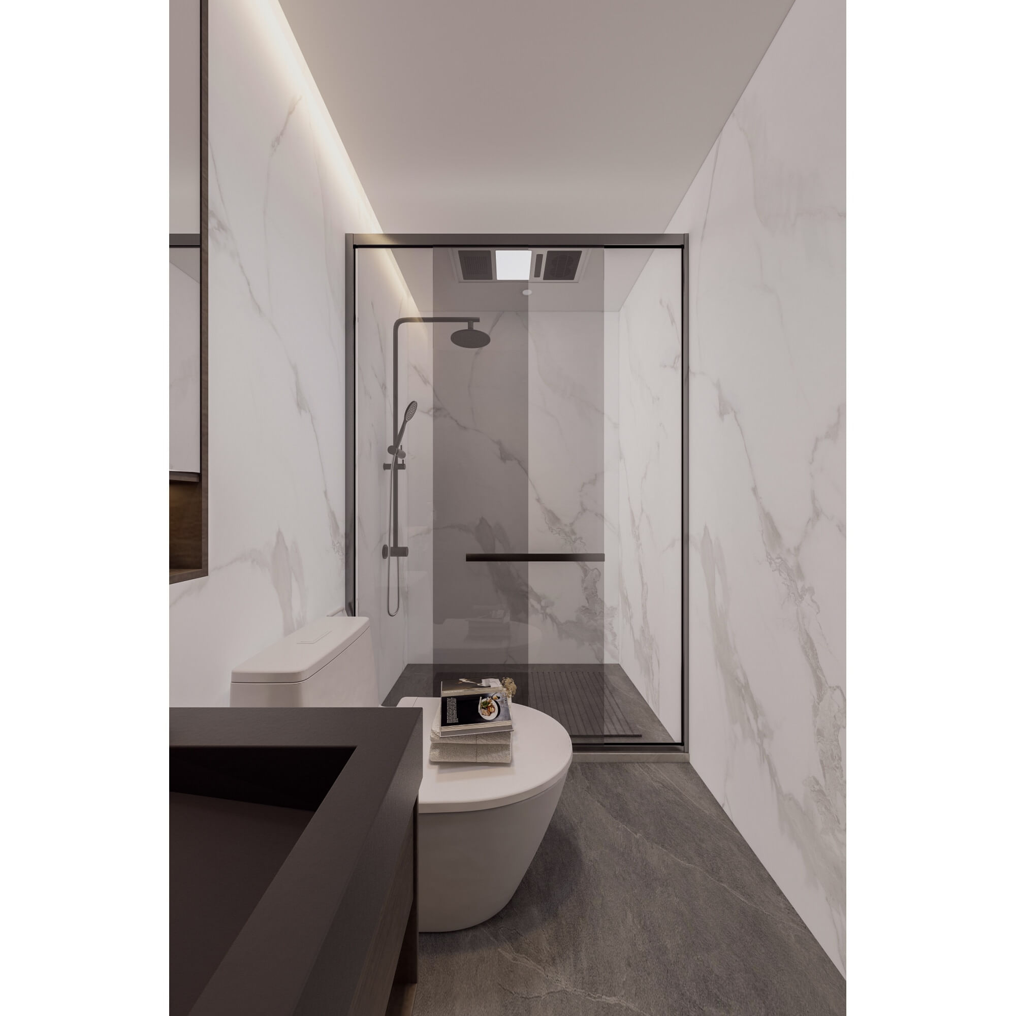Panou decorativ SPC alb, 280x60x0,37 cm - 1 | YEO