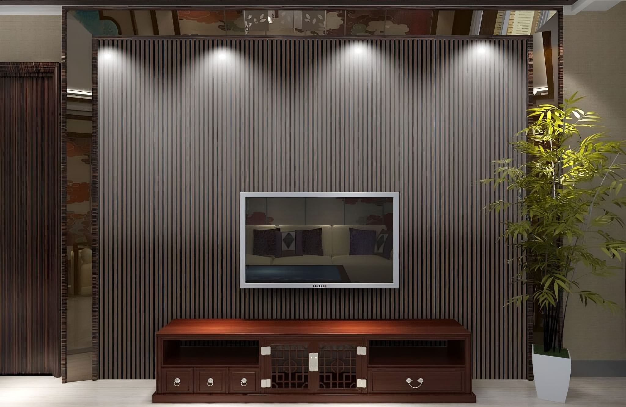 Panou riflat acustic, nuc inchis, UnicSpot, 240x60x2.1 cm - 3 | YEO